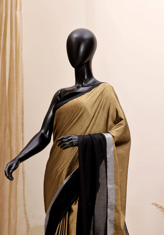 Chanderi Saree - Black & Gold Chanderi Saree - Black & Gold