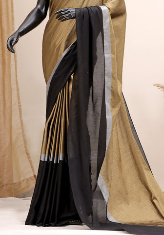 Chanderi Saree - Black & Gold Chanderi Saree - Black & Gold