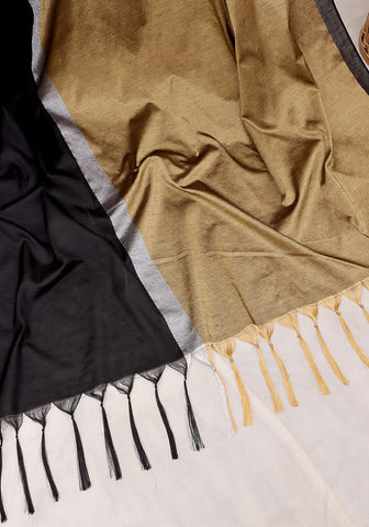 Chanderi Saree - Black & Gold Chanderi Saree - Black & Gold
