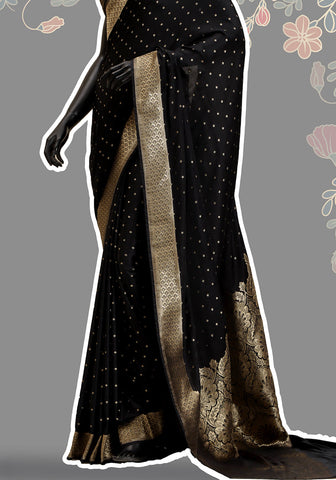 Silk Banarasi Saree - Black Silk Banarasi Saree - Black