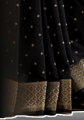 Silk Banarasi Saree - Black Silk Banarasi Saree - Black