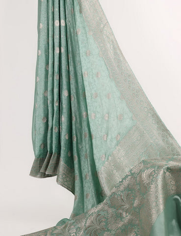 Silk Banarsi Saree - Mint Green Silk Banarsi Saree - Mint Green