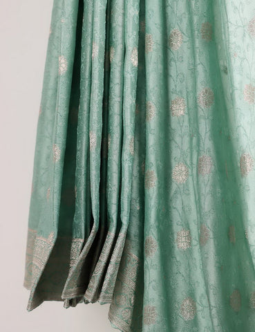 Silk Banarsi Saree - Mint Green Silk Banarsi Saree - Mint Green