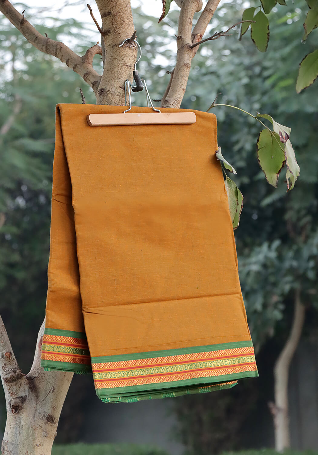 Cotton Lawn Saree - Deep Turmeric