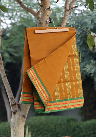 Cotton Lawn Saree - Deep Turmeric