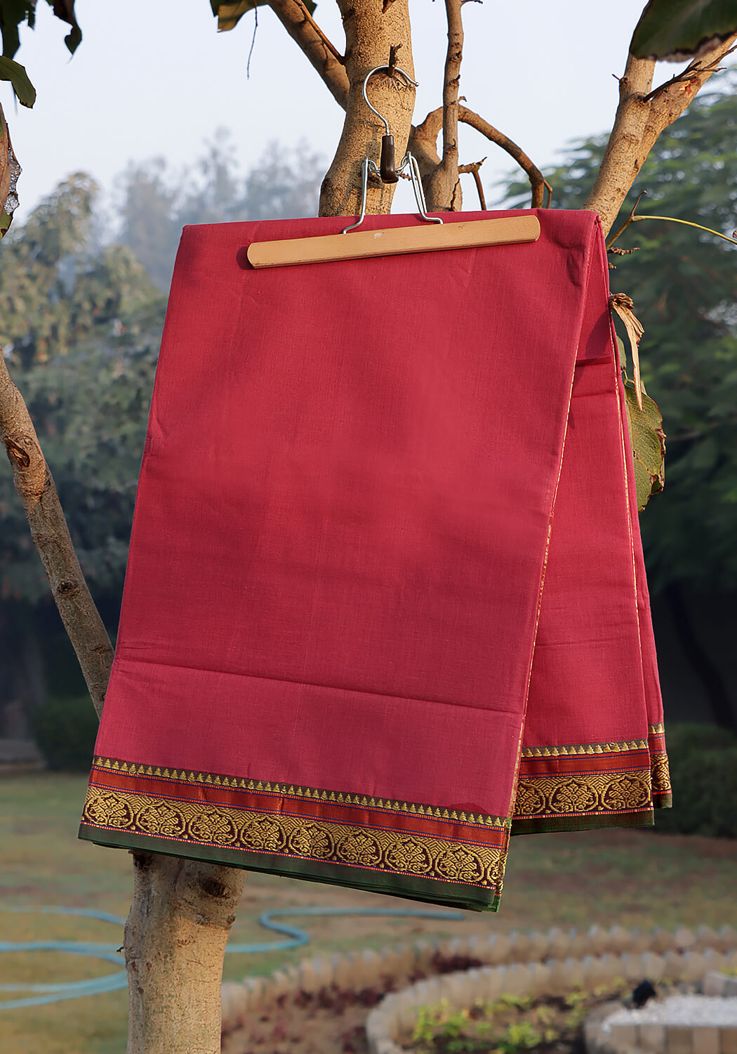 Cotton Lawn Saree - Watermelon Pink