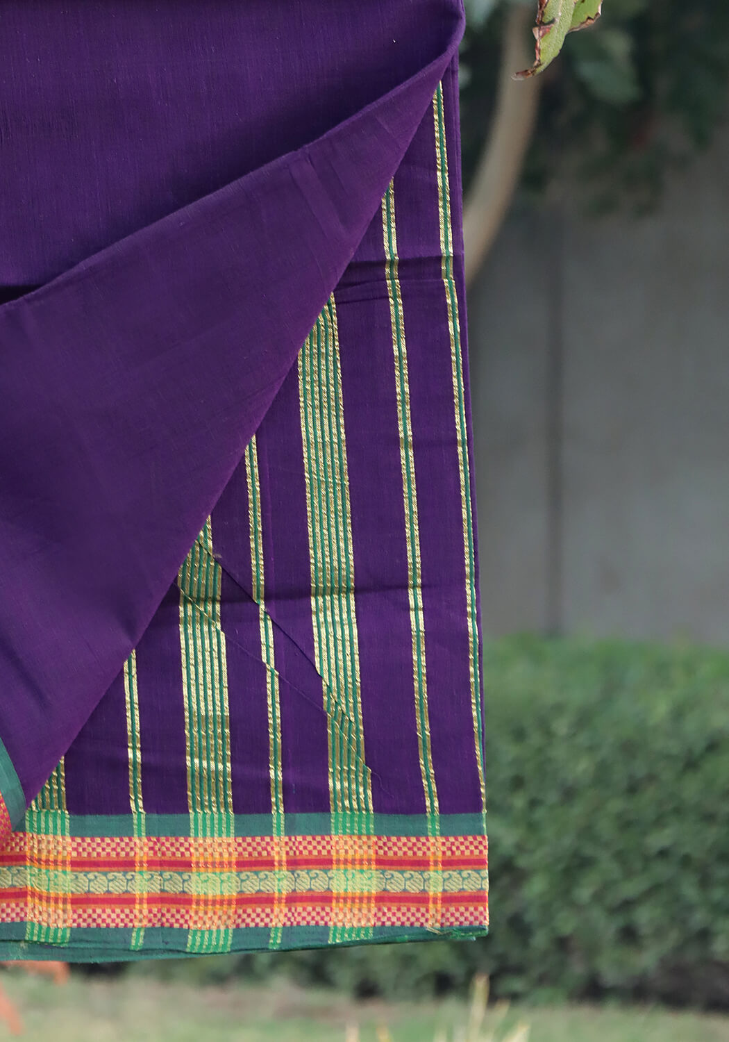 Cotton Lawn Saree - Dark Purple