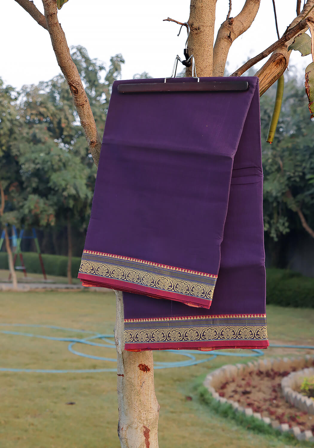 Cotton Lawn Saree - Purple