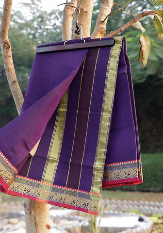 Cotton Lawn Saree - Purple