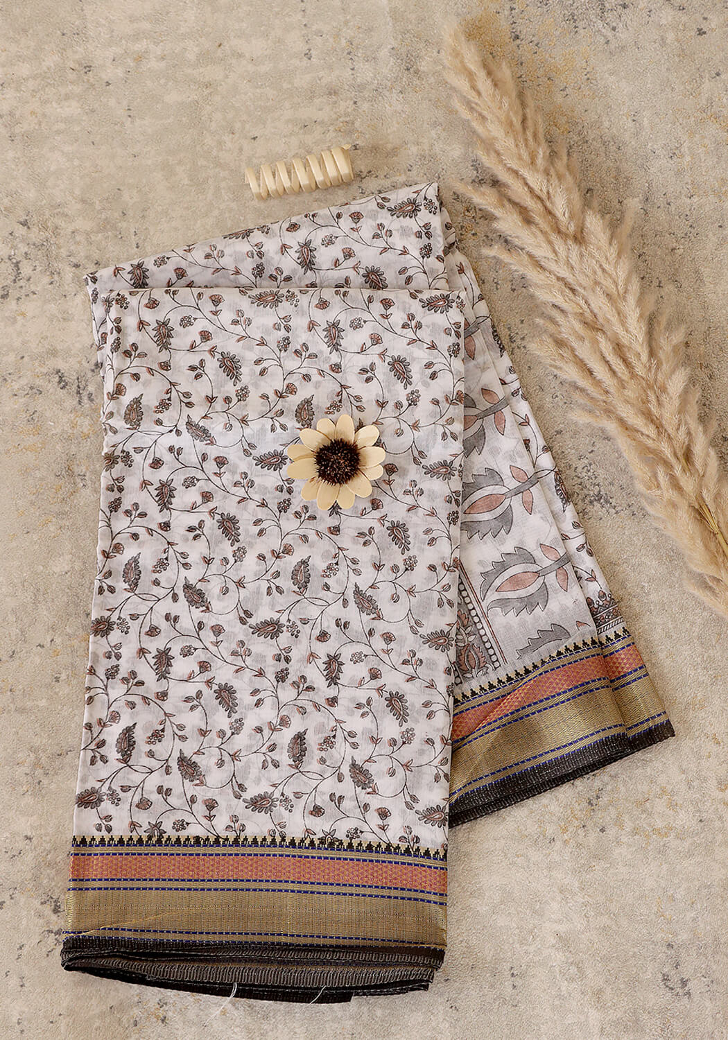Muslin Saree – Black & White