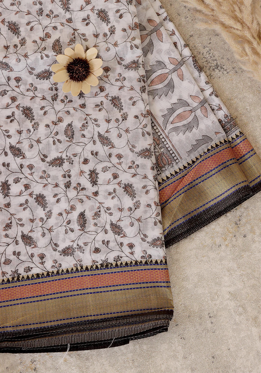 Muslin Saree – Black & White
