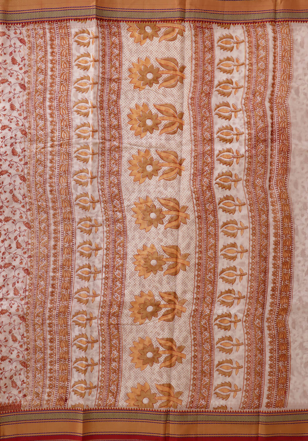 Muslin Saree – Red & White