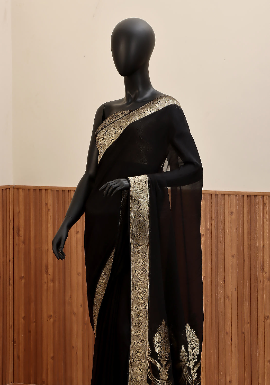 Chiffon Silk Banarasi Saree - Black