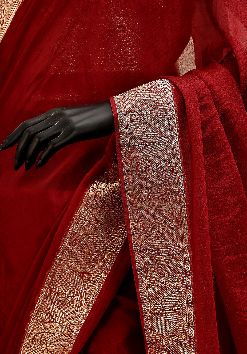 Chiffon Silk Banarasi Saree - Maroon