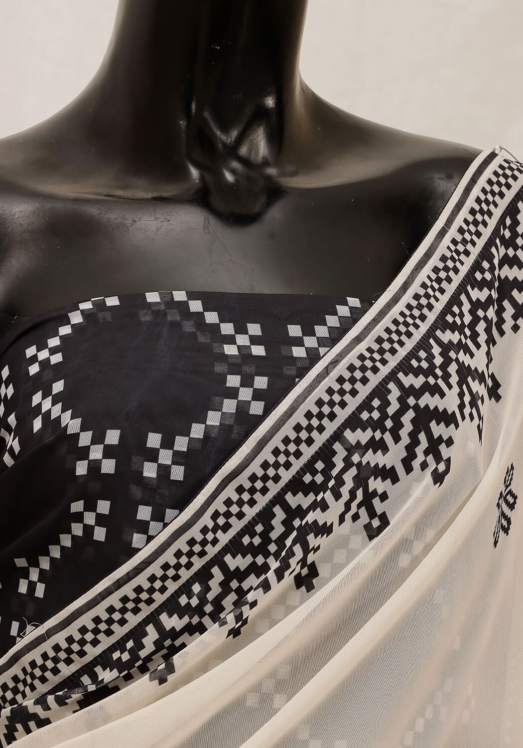 Digital Printed - Butter Cream & Black