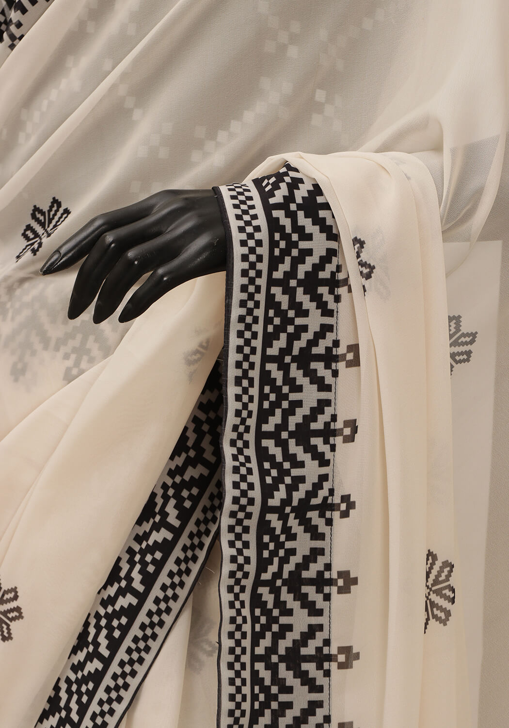 Digital Printed - Butter Cream & Black