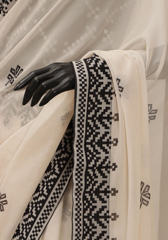 Digital Printed - Butter Cream & Black