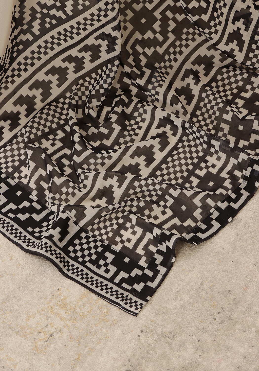 Digital Printed - Butter Cream & Black
