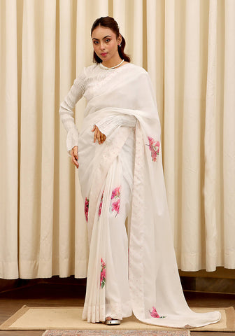 Chiffon Digital Printed - Milky White