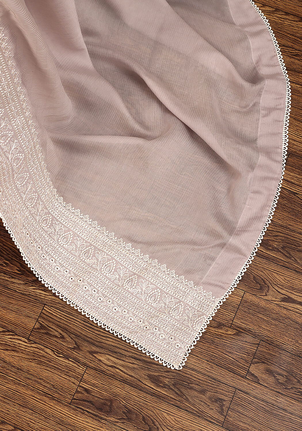 Embroidered Saree - Ash Grey