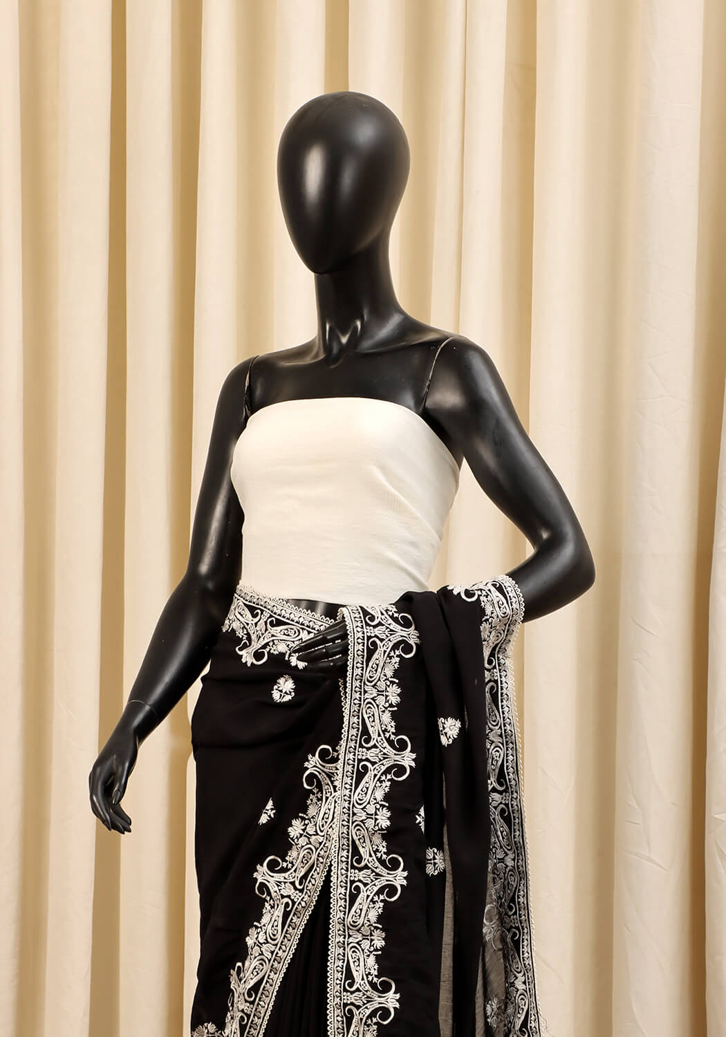 Embroidered Saree -  Black