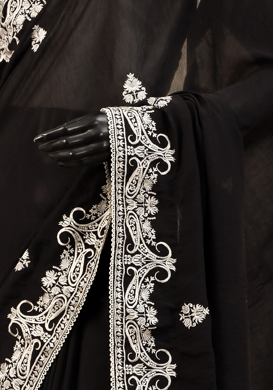 Embroidered Saree -  Black