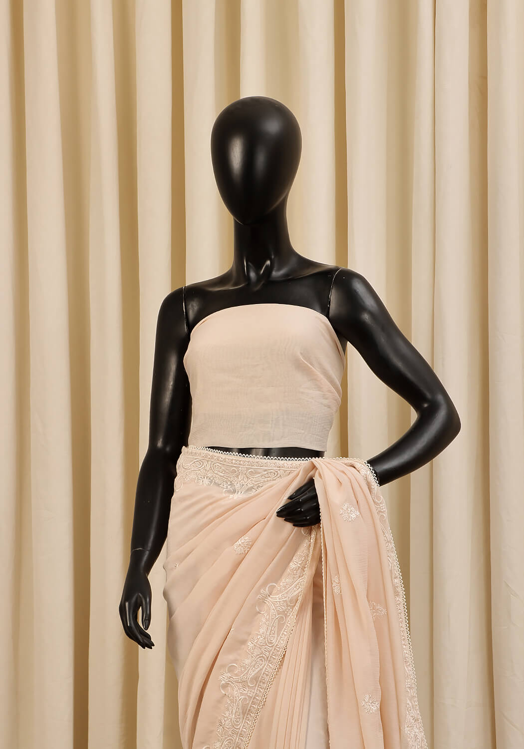 Embroidered Saree -  Pearl