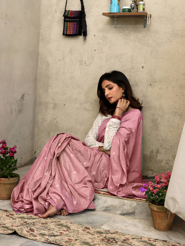 Handloom Jacquard Saree - Pink