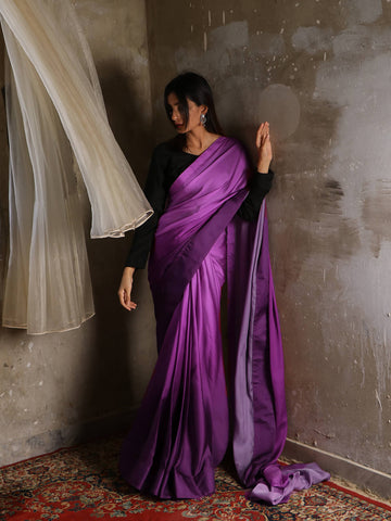 Ombré Silk Sarees - Purple