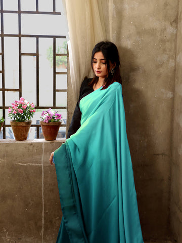 Ombré Silk Sarees - Aqua