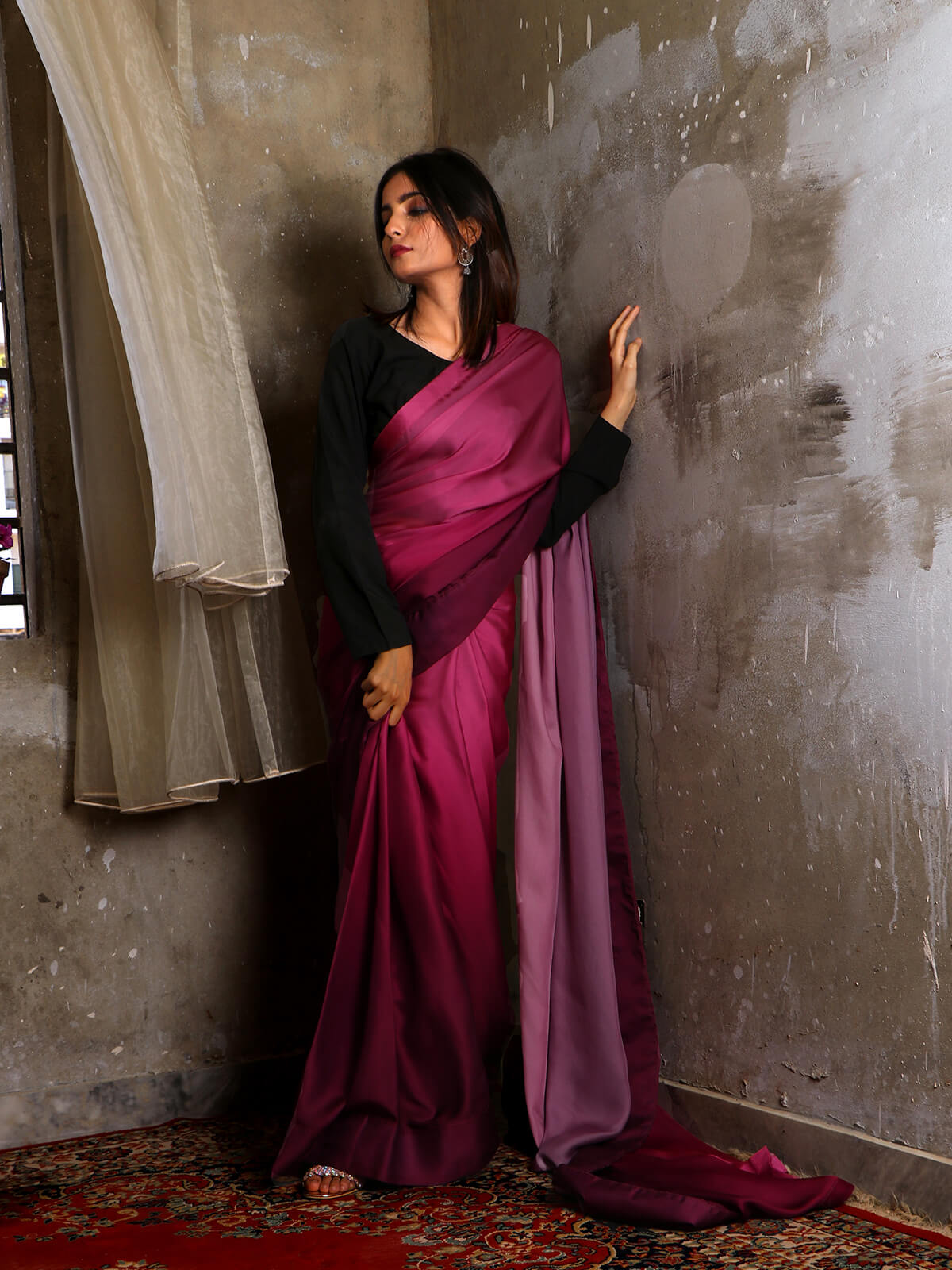 Ombré Silk Sarees - Pink