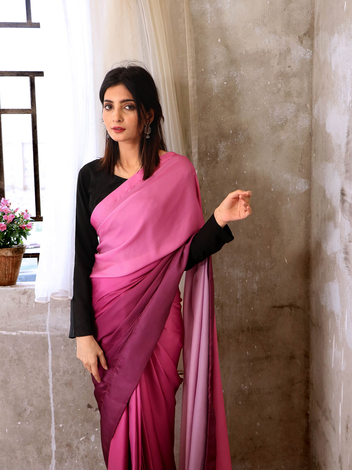 Ombré Silk Sarees - Pink