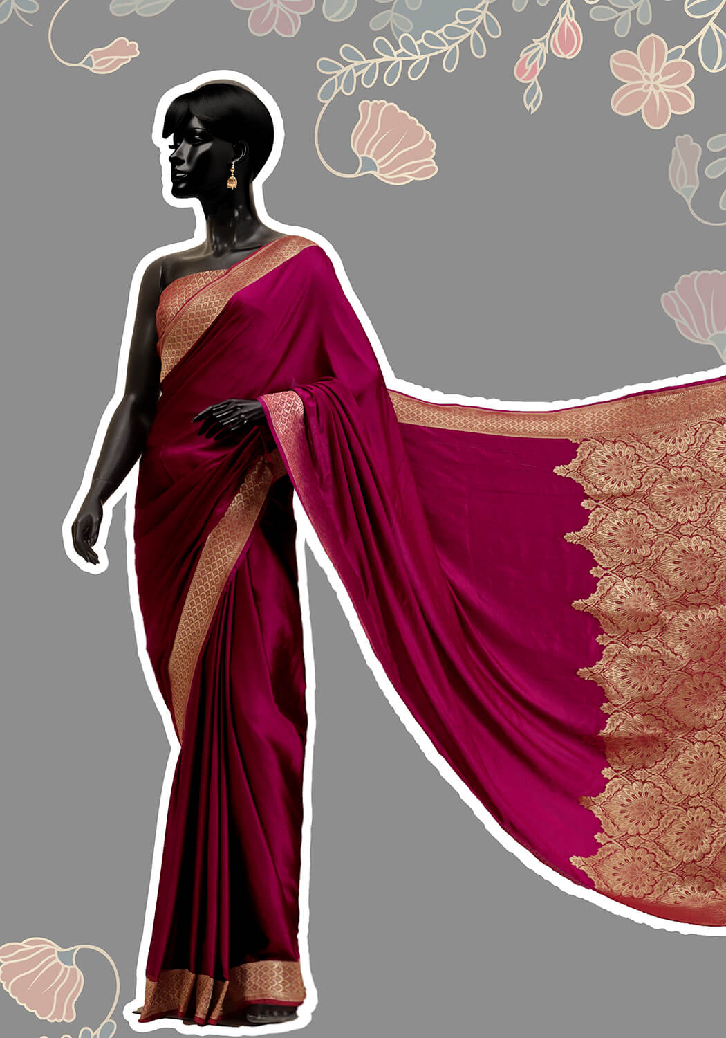 Silk Banarasi Saree - Beet Root