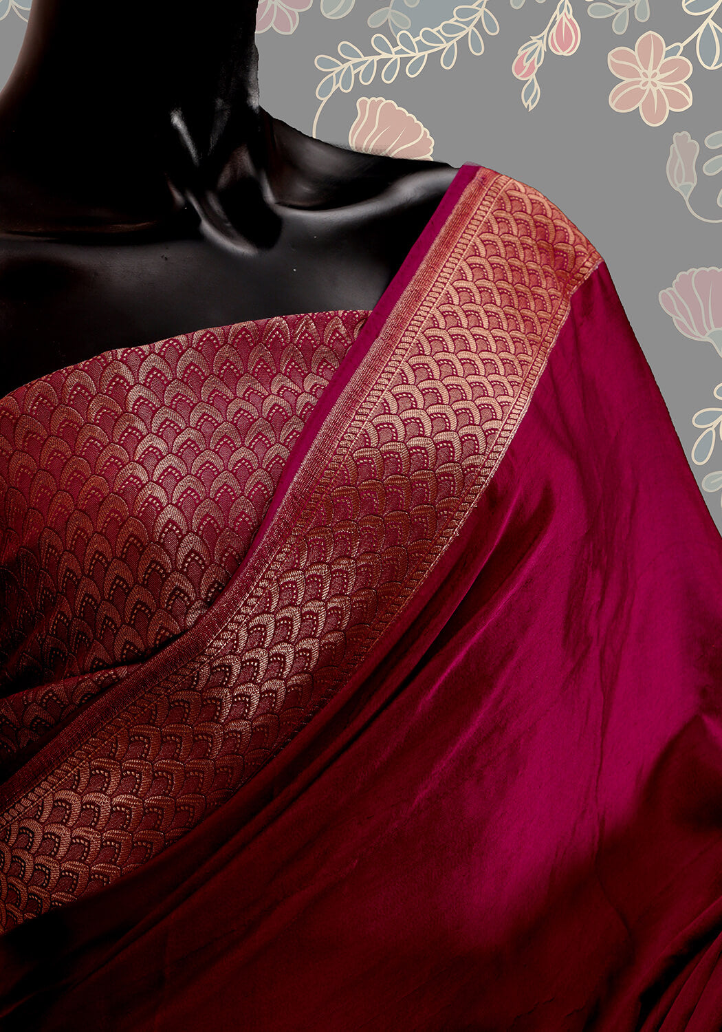 Silk Banarasi Saree - Beet Root