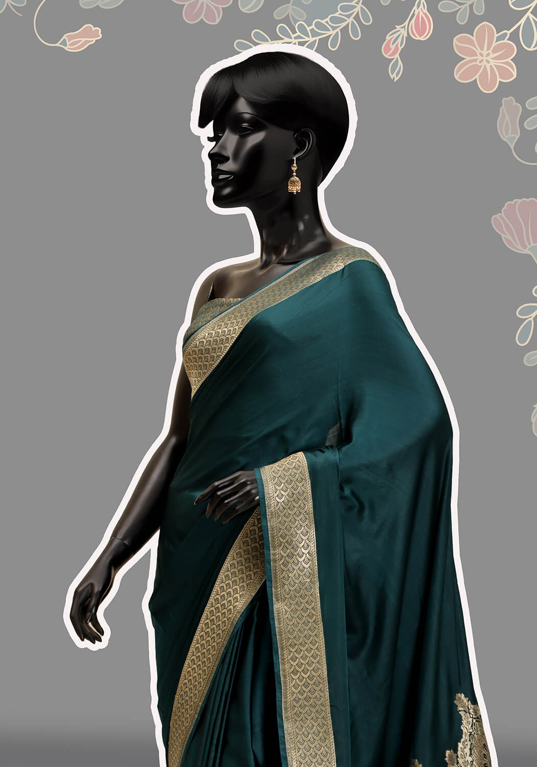 Silk Banarasi Saree - Teal