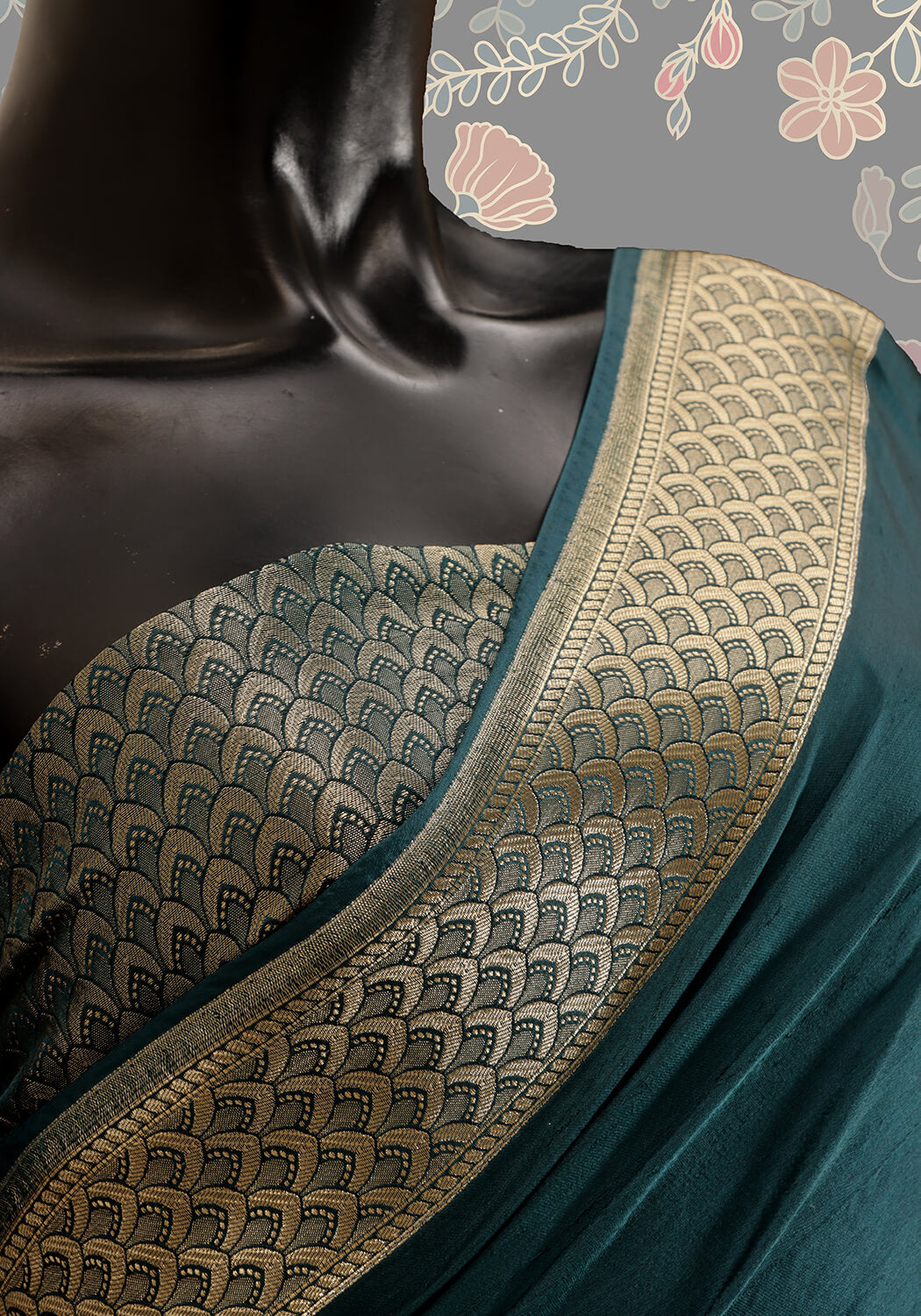 Silk Banarasi Saree - Teal