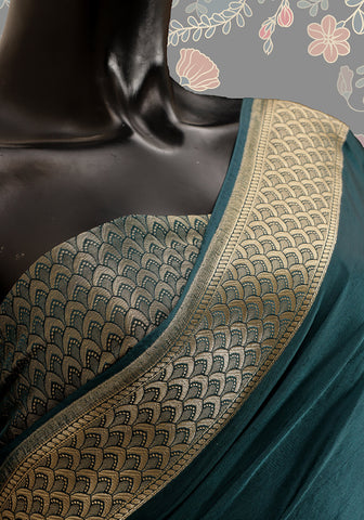 Silk Banarasi Saree - Teal