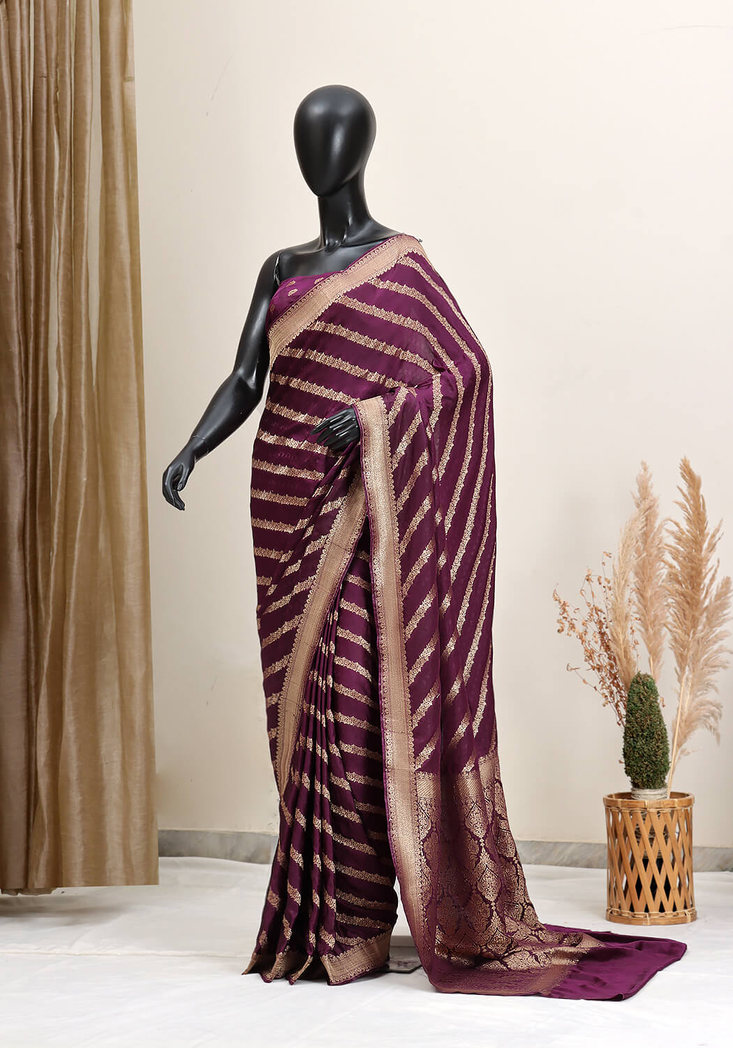 Silk Banarasi Saree - Deep Purple