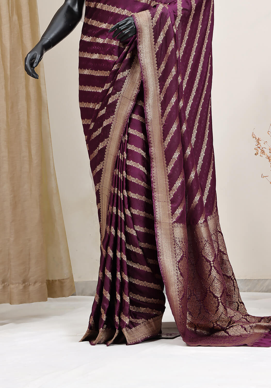 Silk Banarasi Saree - Deep Purple