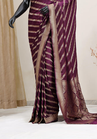 Silk Banarasi Saree - Deep Purple