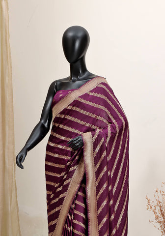 Silk Banarasi Saree - Deep Purple