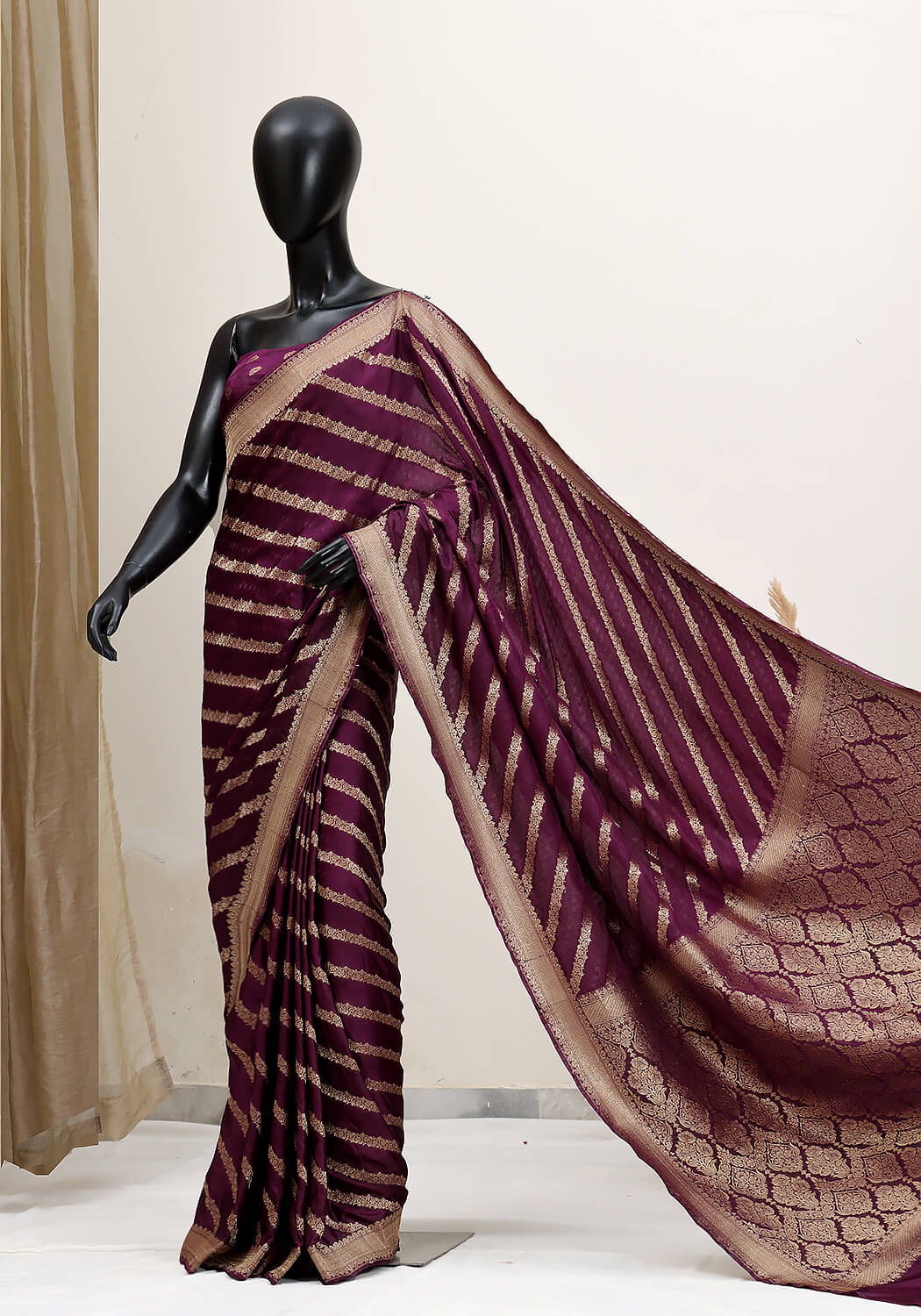 Silk Banarasi Saree - Deep Purple