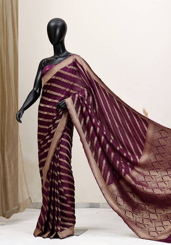 Silk Banarasi Saree - Deep Purple
