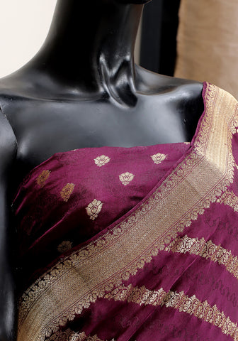 Silk Banarasi Saree - Deep Purple