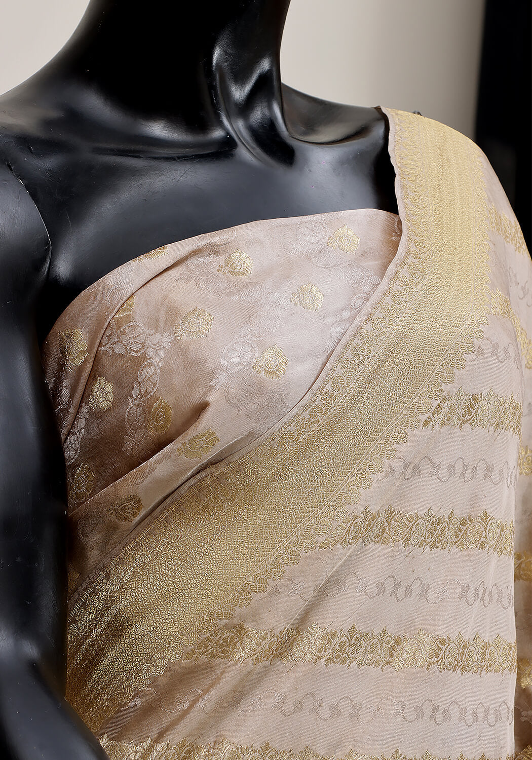 Silk Banarasi Saree - Fawn Gold