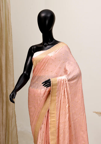 Silk Banarasi Saree - Pink Peach