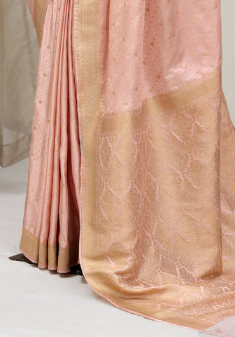 Silk Banarasi Saree - Pink Peach