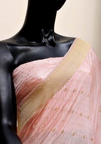 Silk Banarasi Saree - Pink Peach