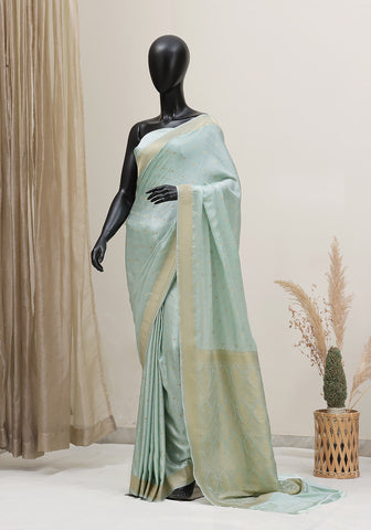 Silk Banarasi Saree - Mint Green