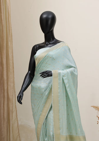 Silk Banarasi Saree - Mint Green